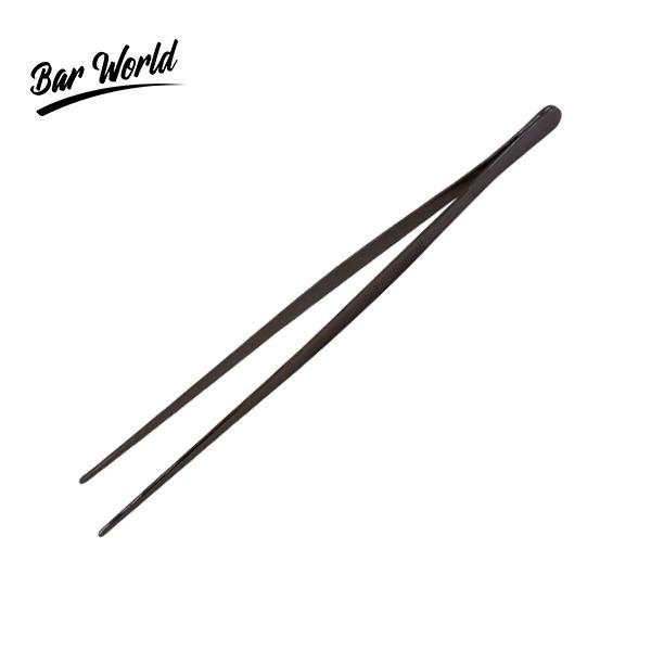 BAR WORLD GUNMETAL BLACK PLATED GIANT CHEF TWEEZER 30 CM_0
