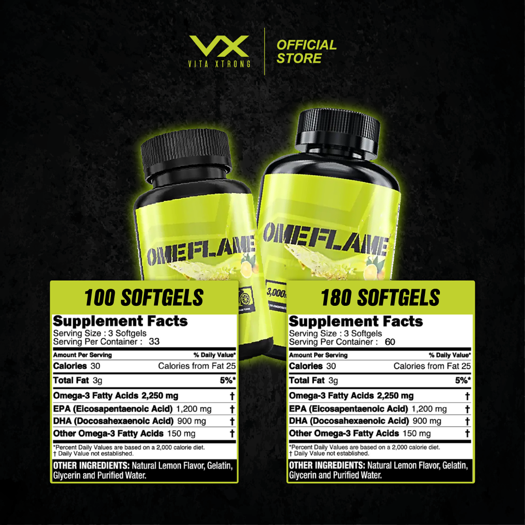 Vitaxtrong Omeflame X3000™ | 100 / 180 Softgels | Ultra-Concentrated Omega-3 Fish Oil 3000mg | EPA & DHA [VX]_11