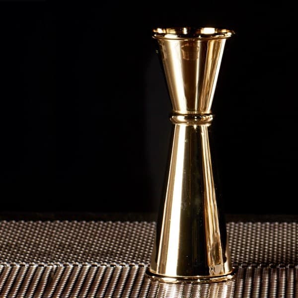 COCKTAIL KINGDOM JAPANESE STYLE JIGGERS GOLD 1 OZ OVER 2 0Z_1