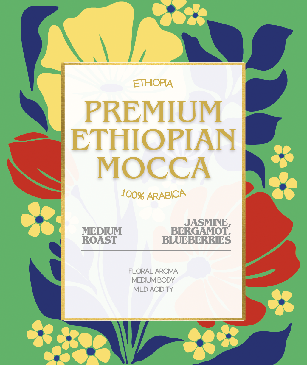 single origin - premium ethiopian mocca arabica whole beans - 1kg