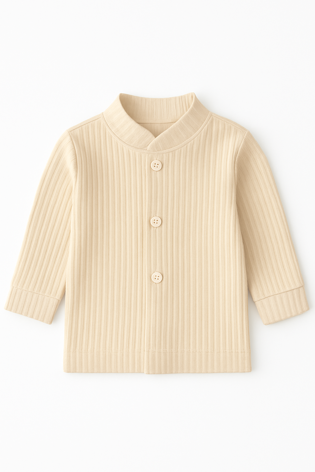 Beige Ribbed 2-Piece Baby Set (6–9 Months)_1