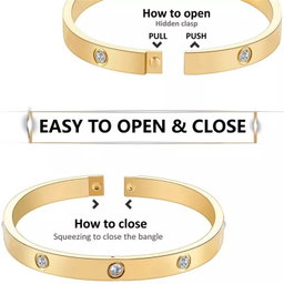  Stainless Steel 18k Hinged
