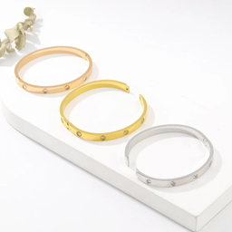  Stainless Steel 18k Hinged