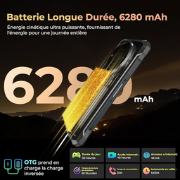 HOTWAV T7S Androi 13– 8Go+128Go / 6280mAh incassable (NMC0024)