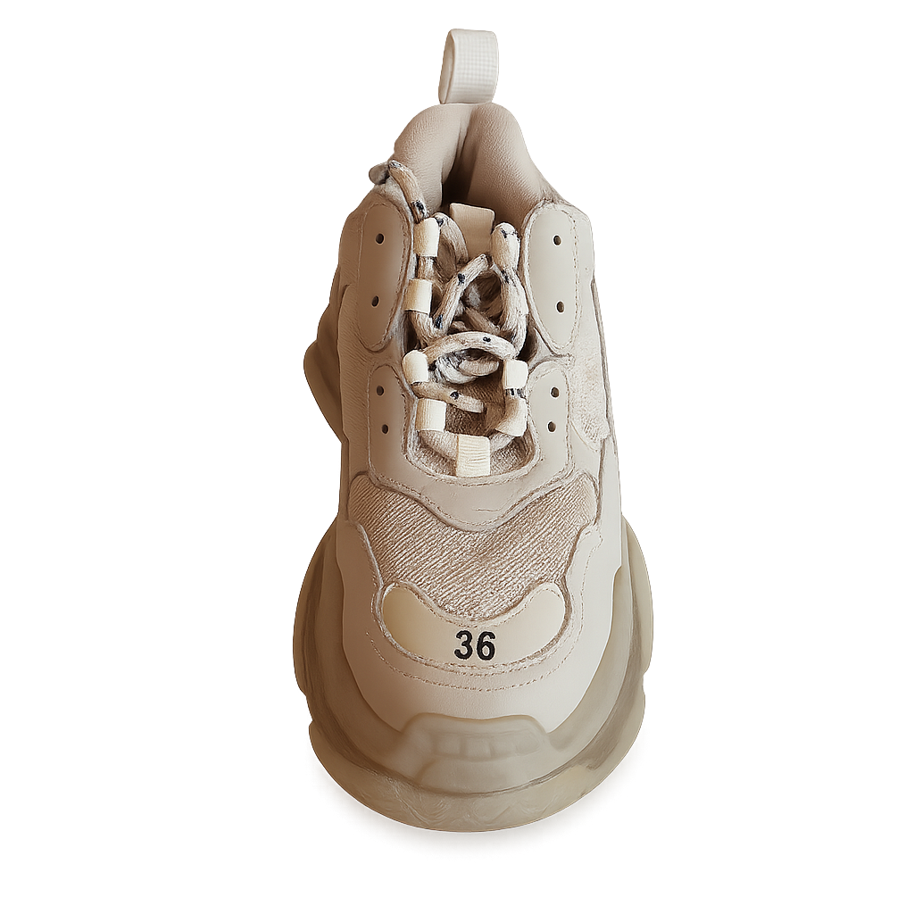 Biege Belenciaga Triagle Sneaker _1