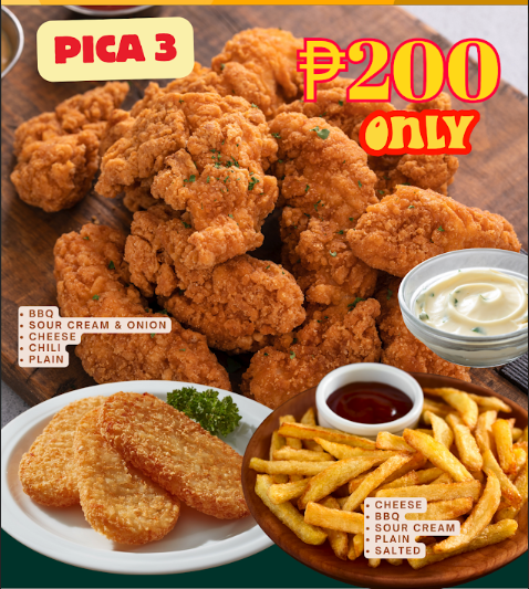 PICA 3 (Chicken Poppers, 3 pcs Hashbrown & Fries)