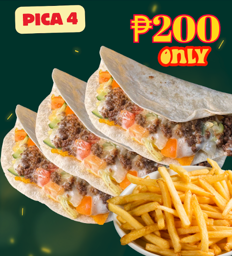 PICA 4 (3 Shawarma Pocket  w/ VEGGIES  & Fries)