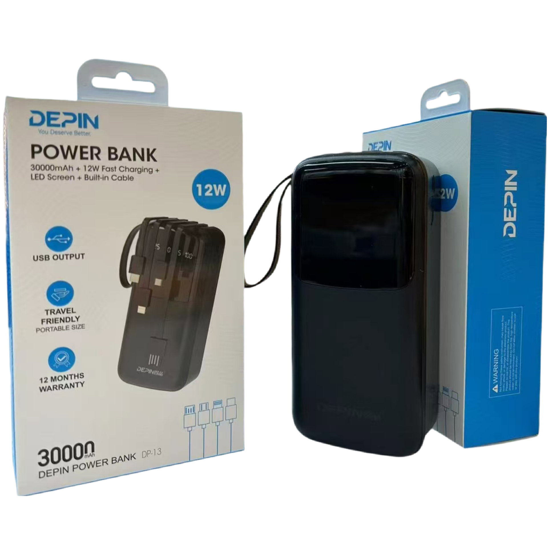 Depin Powerbank 30000 mAh – 12W Fast Charging (NMC0034)