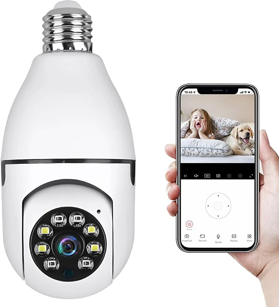 Caméra de Surveillance WiFi Ampoule 360° Full HD – Vision Nocturne Couleur & Audio Bidirectionnel (NMC0038)_1