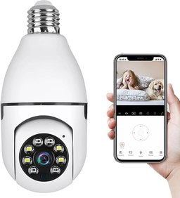Caméra de Surveillance WiFi Ampoule 360° Full HD – Vision Nocturne Couleur & Audio Bidirectionnel (NMC0038)