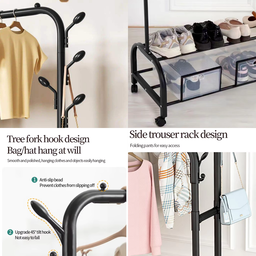 110CM POLE CLOTH HANGING RACK WITH HOOK 