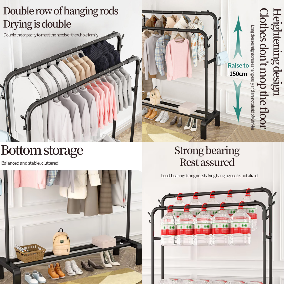 110CM POLE CLOTH HANGING RACK WITH HOOK _2