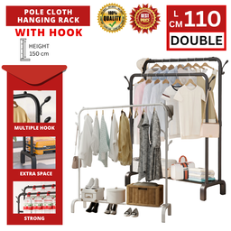 110CM POLE CLOTH HANGING RACK WITH HOOK 