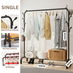 110CM POLE CLOTH HANGING RACK WITH HOOK 