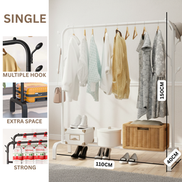 110CM POLE CLOTH HANGING RACK WITH HOOK 