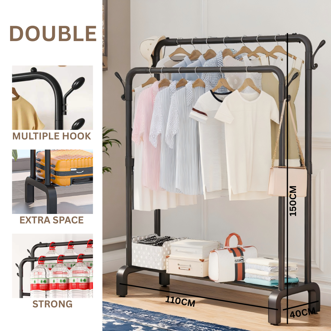 110CM POLE CLOTH HANGING RACK WITH HOOK _8