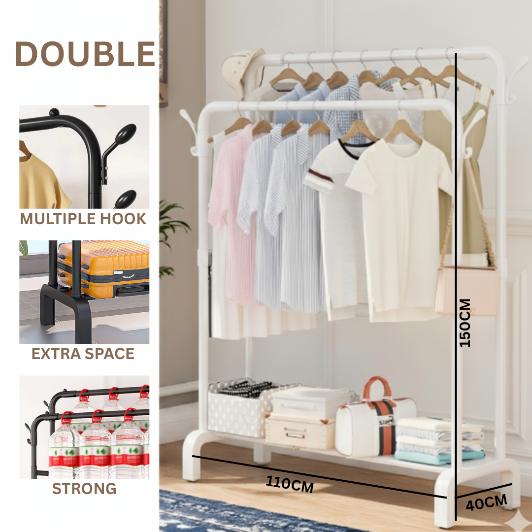 110CM POLE CLOTH HANGING RACK WITH HOOK _7