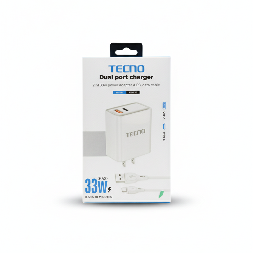 Cargador Tecno | 33W (2 puerto)