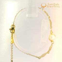 Delicate & Minimalist Pearl Bracelet – 18k Gold Plated Stainless Steel