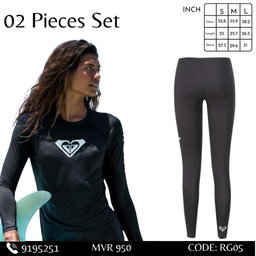 ROXY Women Rash-Guard 2pcs Set (Bottom + Top) 
