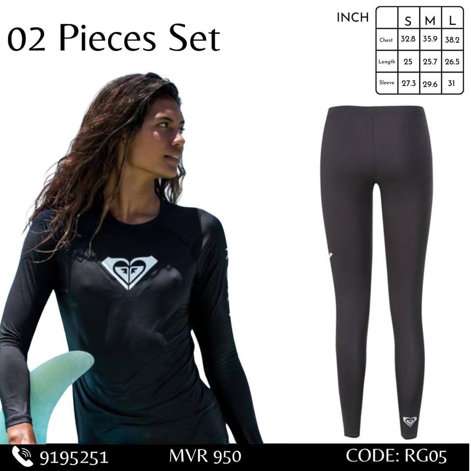 ROXY Women Rash-Guard 2pcs Set (Bottom + Top) 