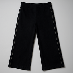 Pantalón negro ancho con detalle lateral - Size XL