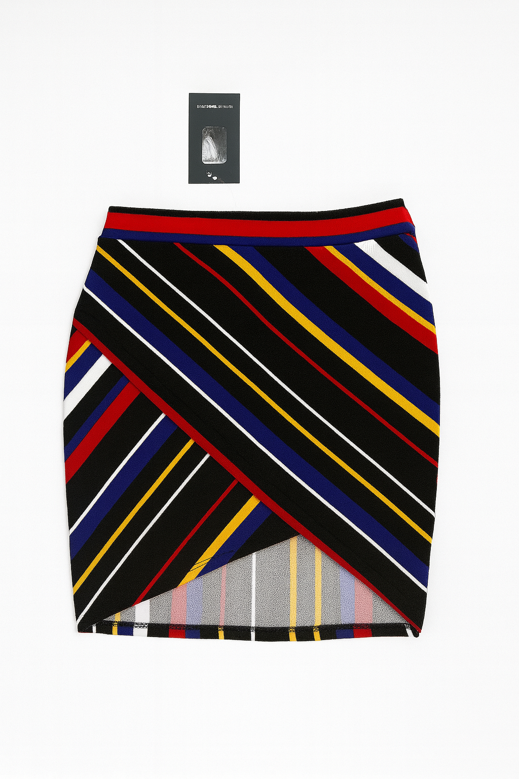 Falda corta de rayas cruzadas multicolor - Size M