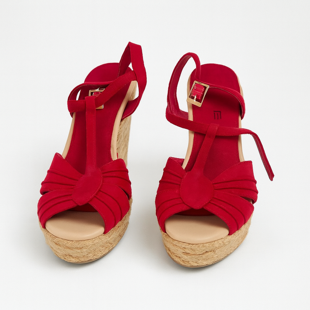 Sandalias rojas de plataforma con correas - Size 7 1/2_0
