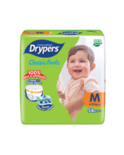 Drypers Classic Pantz Mega Pack - Medium 58s X 4 (1 Carton)