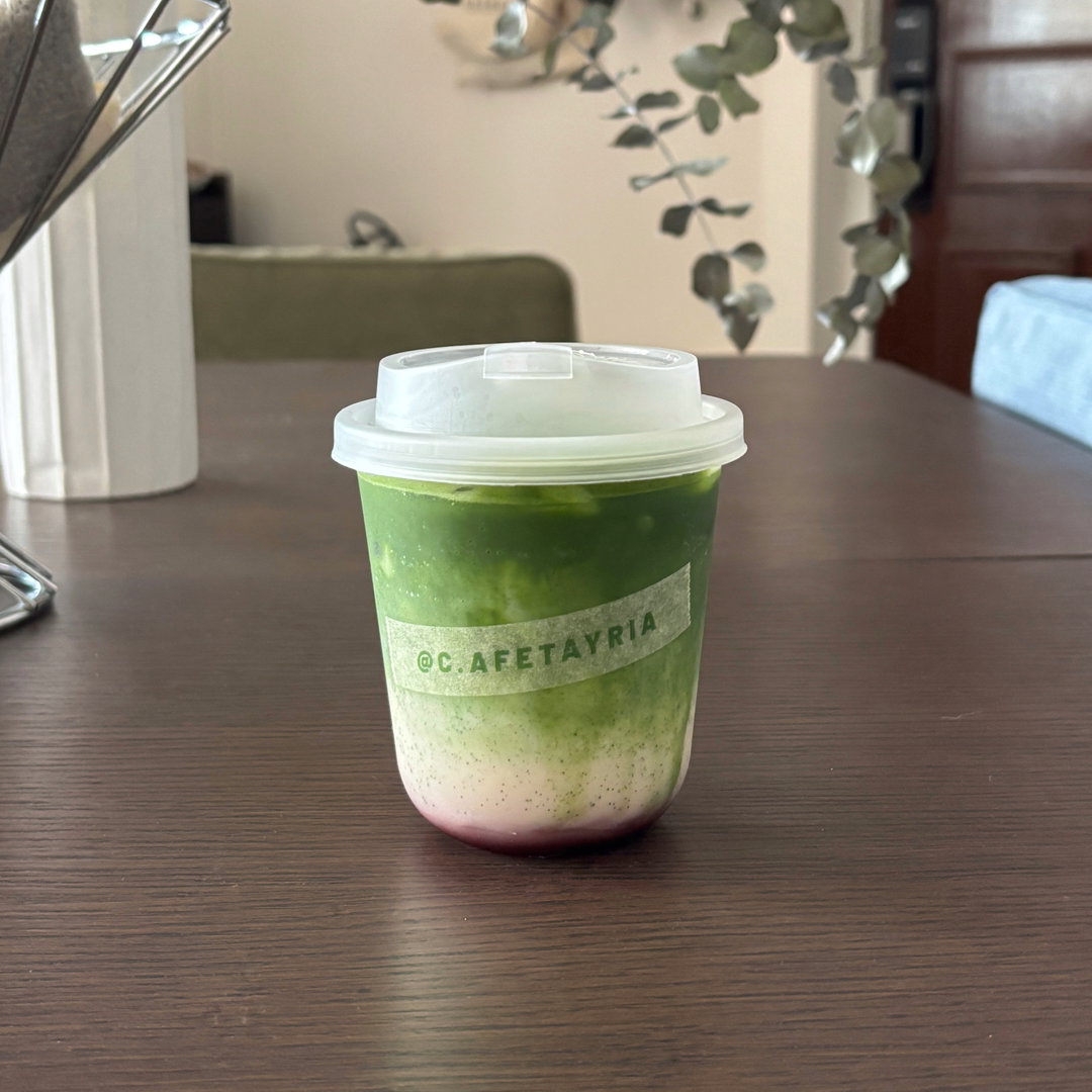 Iced Cherry Matcha Latte
