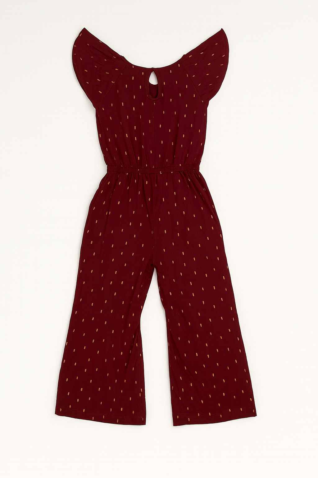 Enterizo rojo con mangas voladas y estampado sutil - Size XL_1