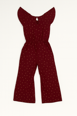 Enterizo rojo con mangas voladas y estampado sutil - Size XL