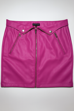 Falda fucsia de cuero sintético con cierre frontal - Size XL