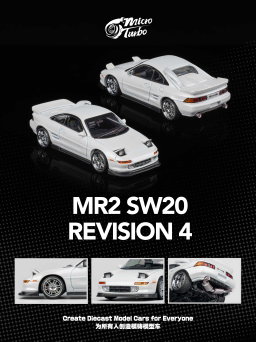 MICRO TURBO MODEL 1/64 TOYOTA MR-2 SW20 CUSTOM REVISION 4 VER.2 - WHITE