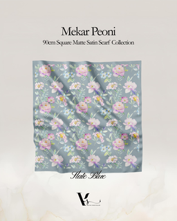 Mekar Peoni in Slate Blue