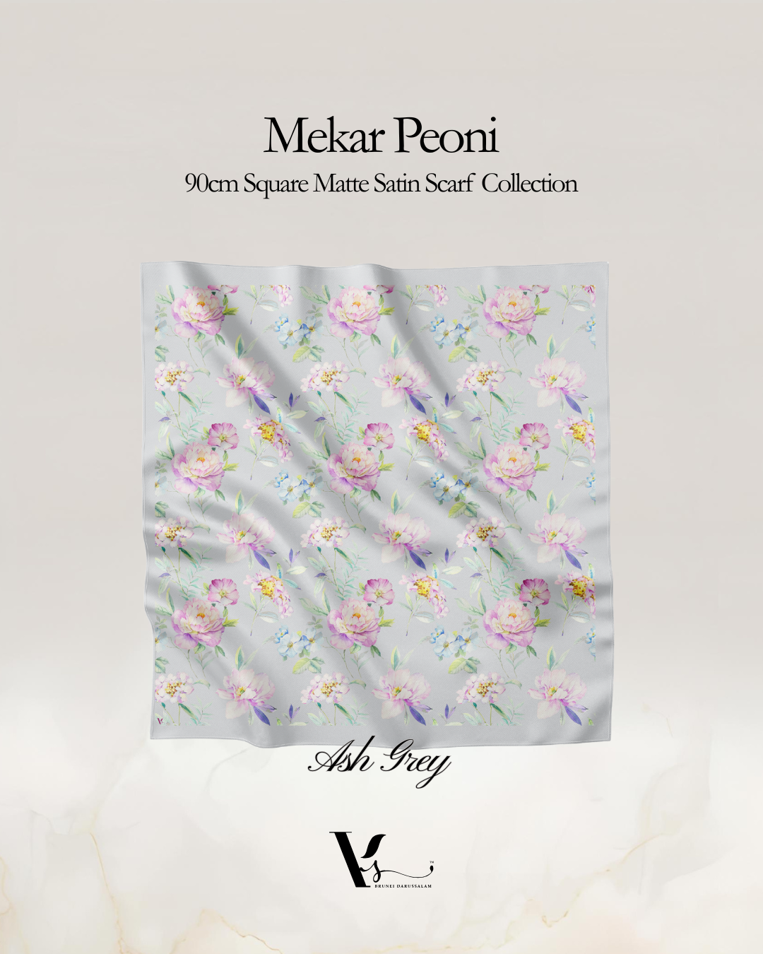 Mekar Peoni in Ash Grey