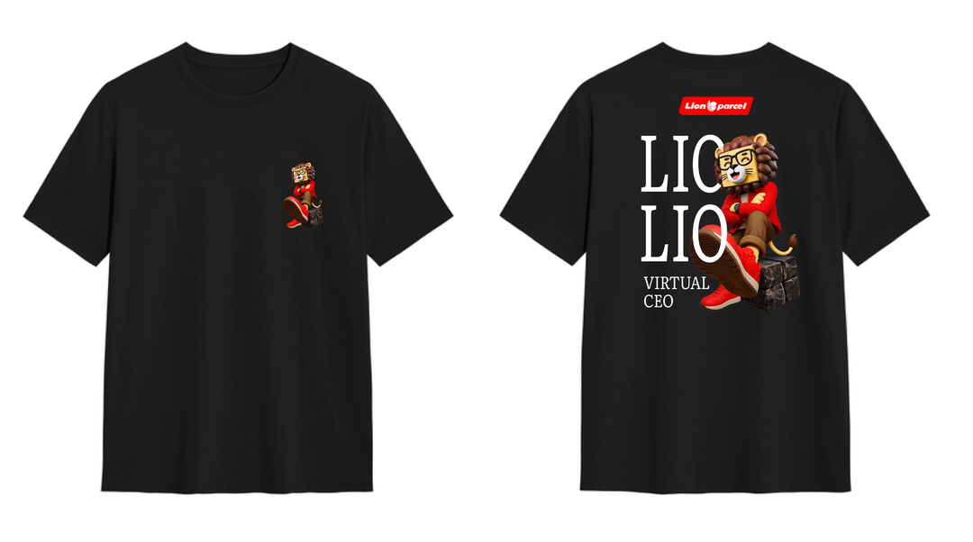 Kaos LIOLIO Hitam - Preorder - Size Regular (Bukan Oversize) - Tidak Termasuk Ongkir