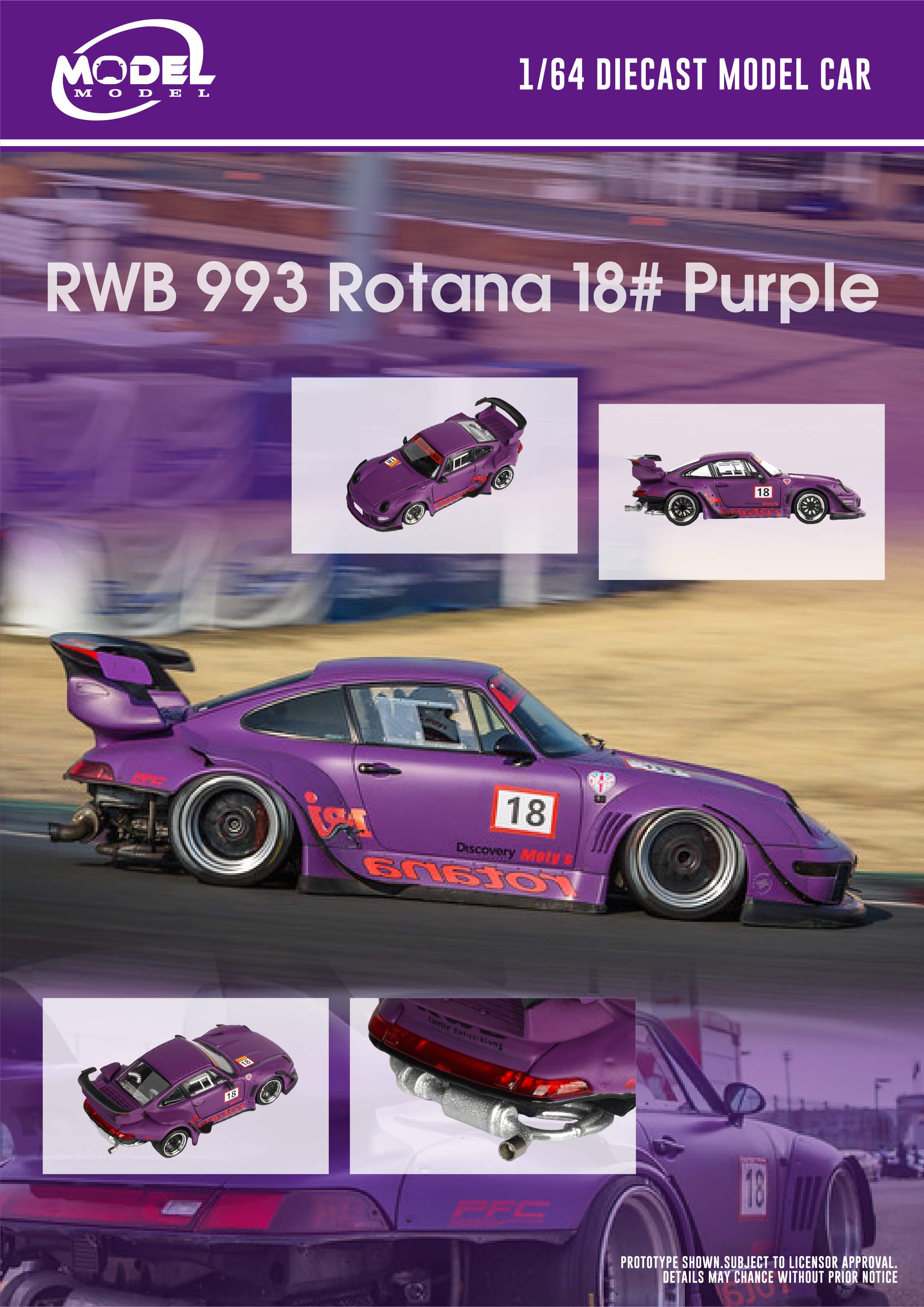 MODEL MODEL 1/64 PORSCHE RWB 993 ROTANA PURPLE_4