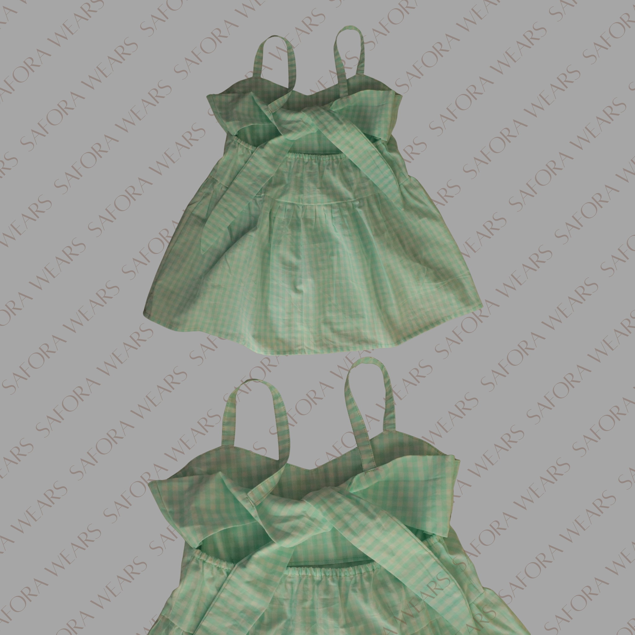 Sleeveless gingham peplum top_1