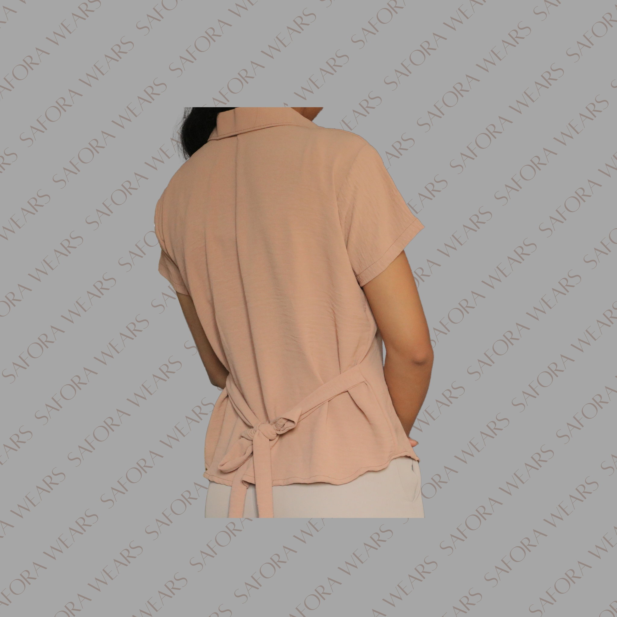 Short-sleeve button-down shirt _1