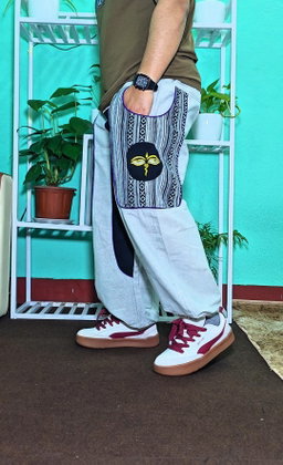 Embroidery baggy joggers