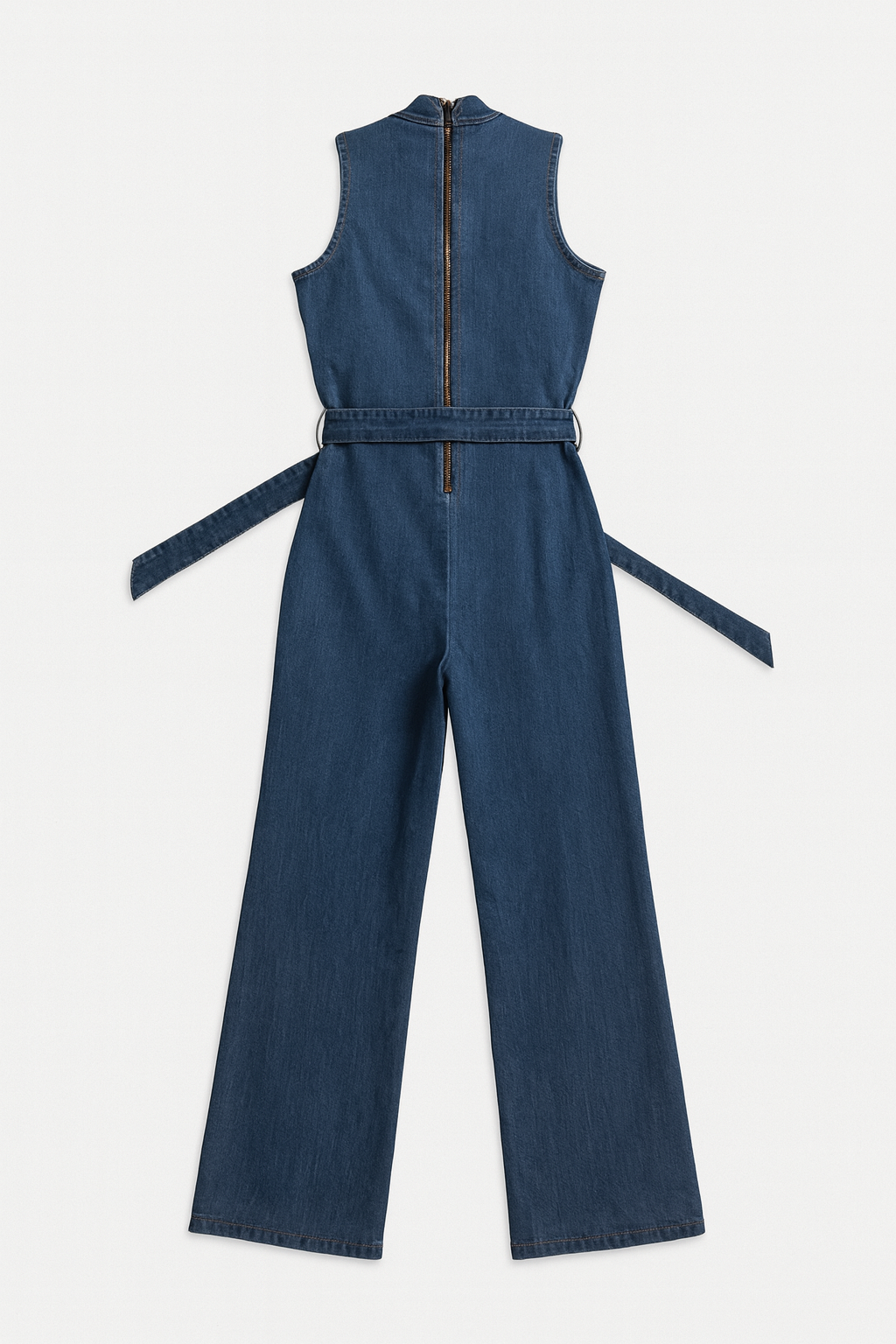 Enterizo denim con cordones frontales y cinturón - Size XL_1