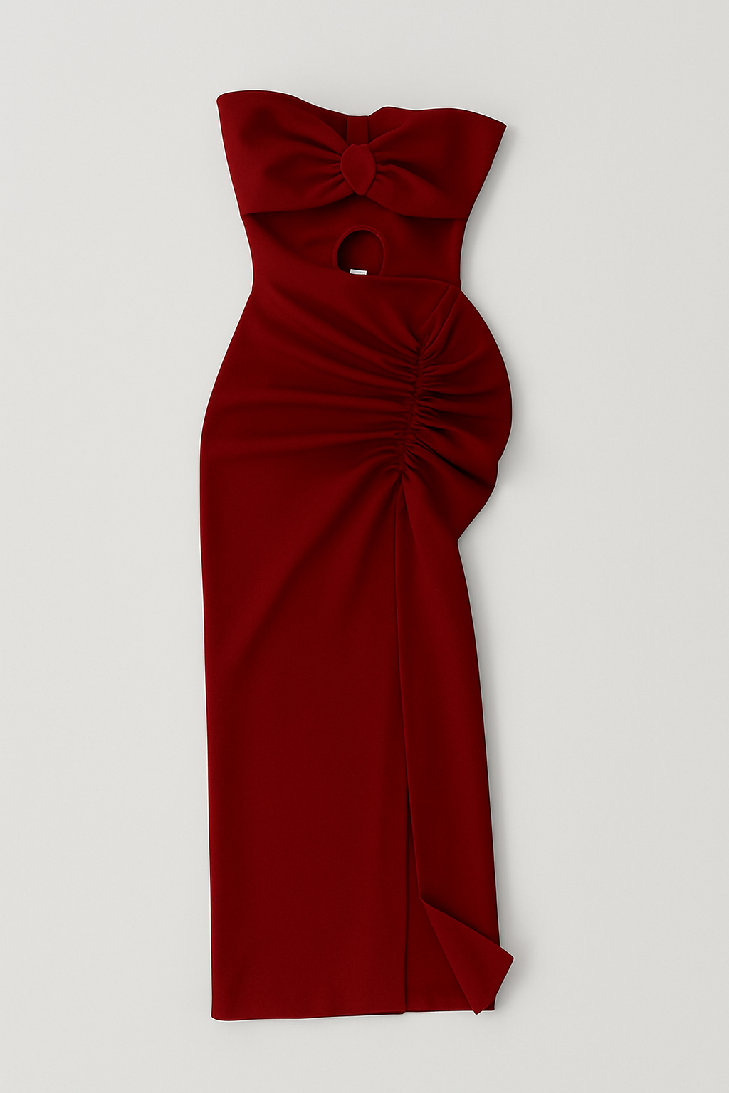 Vestido rojo con lazo y fruncido lateral - Size M