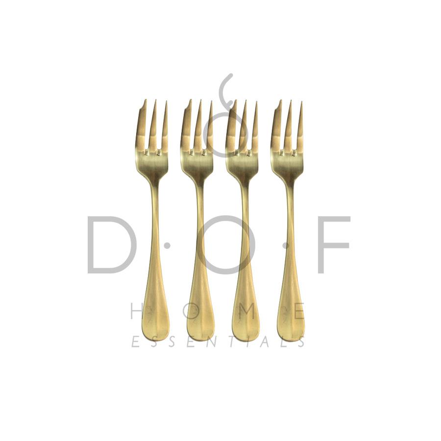 WF JUSTIN PASTRY FORK SATIN GOLD SET/4 GARPU KUE KERING PREMIUM
