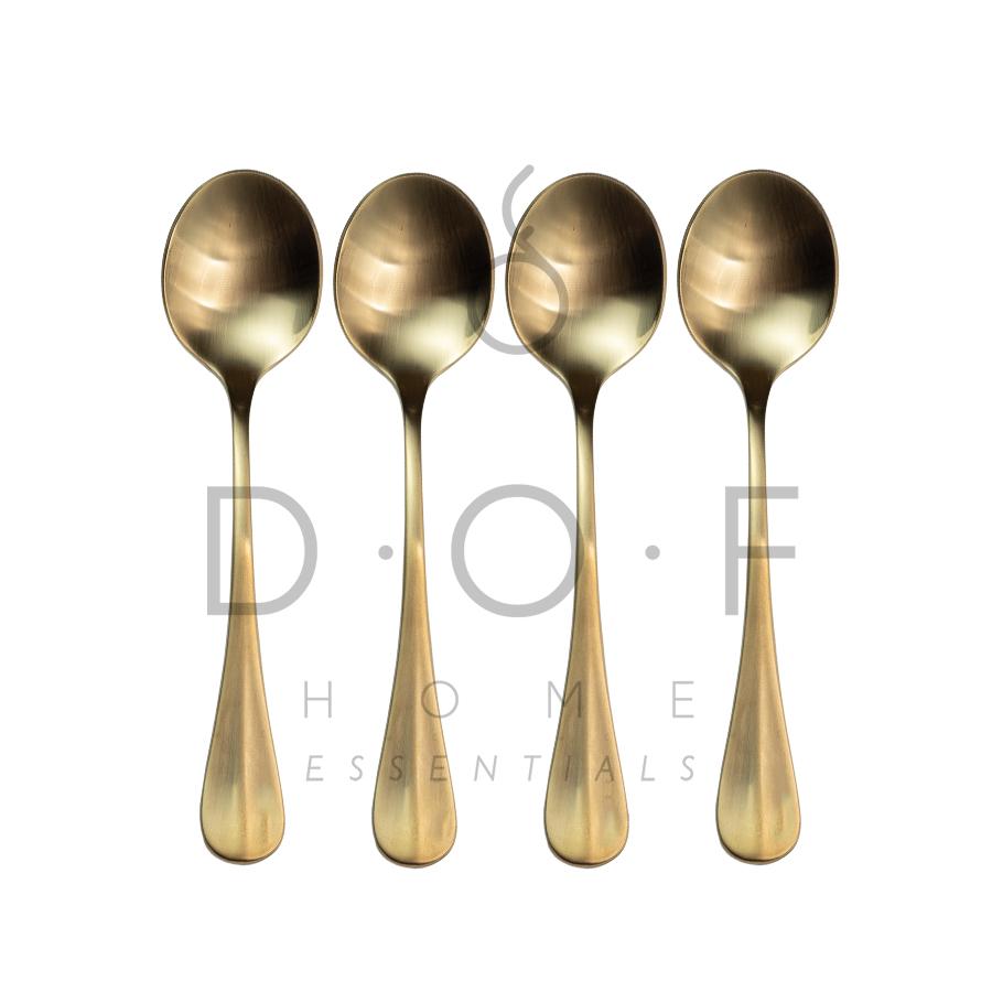 WF JUSTIN ROUND SOUP SPOON SATIN GOLD SET/4 SENDOK SUP PREMIUM
