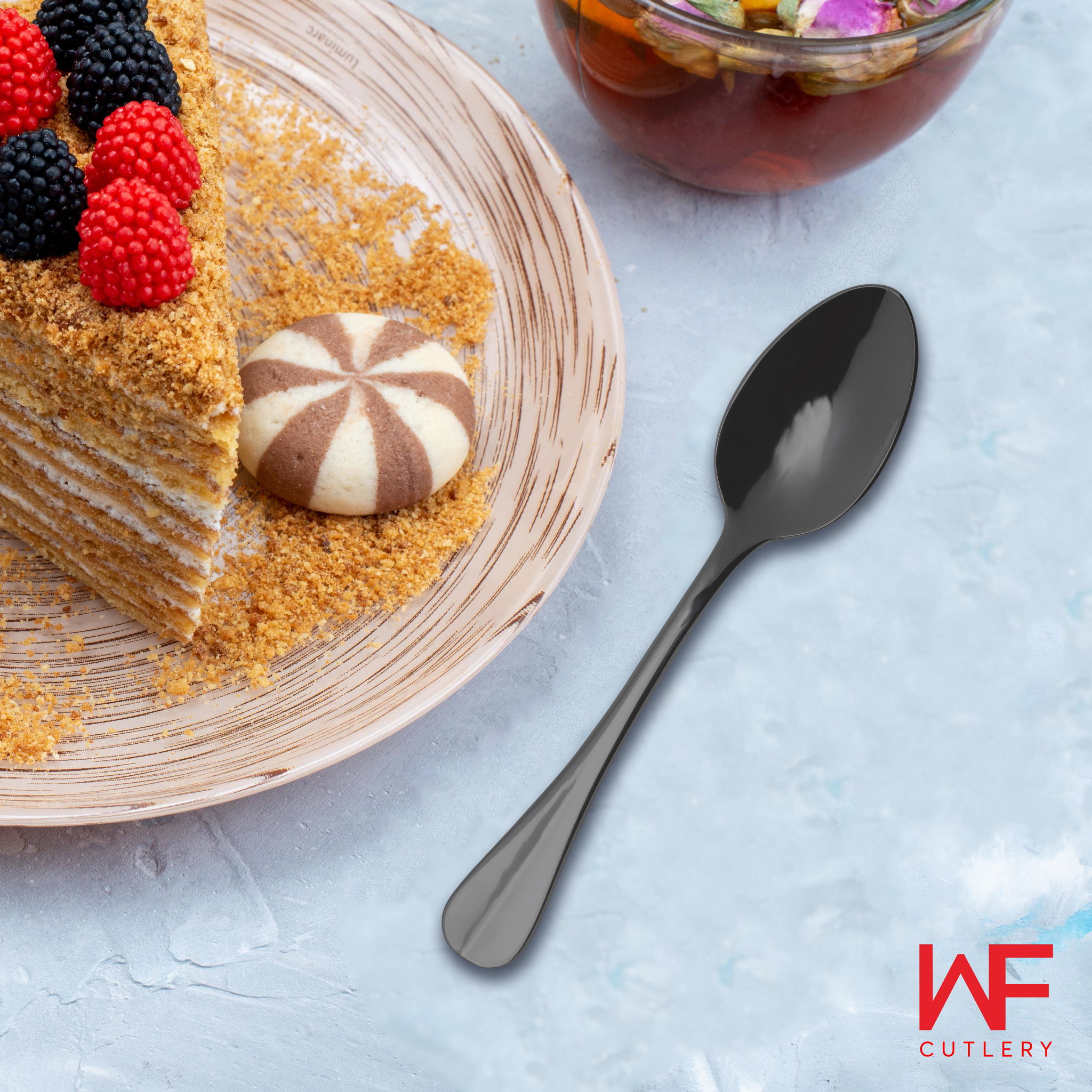 WF JUSTIN DESSERT SPOON SATIN BLACK SET/4 SENDOK KUE PREMIUM_1
