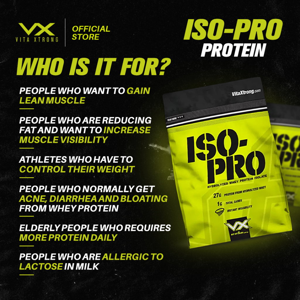 VITAXTRONG™ ISO-PRO Hydrolyzed Whey Isolate (5lbs / 2.3kg) | 27g Premium Protein • Zero Sugar • Zero Fat • Lactose-Free • Lean Muscle [VX]_9