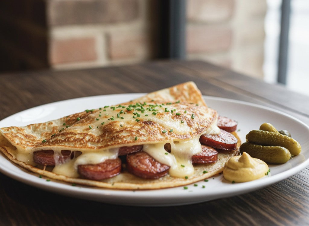 Crêpe salée au Saucisses-Fromage_0