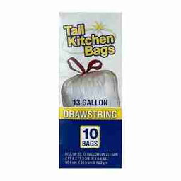 Basic – Tall Kitchen Trash Bags, Drawstring