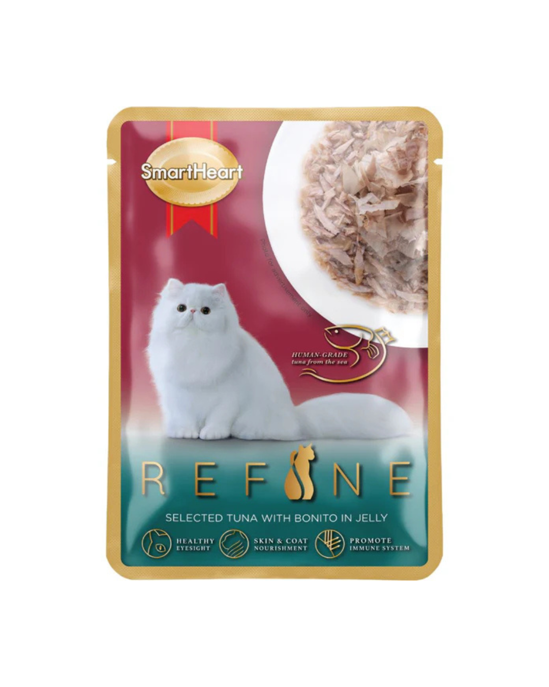 SmartHeart Cat Refine Tuna W/Bonito In Jelly 4 X 12 X 70G (1 Carton)_0